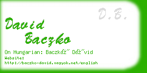 david baczko business card